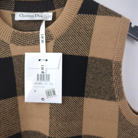 [SOLD] NWT CHRISTIAN DIOR Womens Sz 8 2-PIECE SET Cashmere Sweater Vest Cardigan - Picture 12 of 15